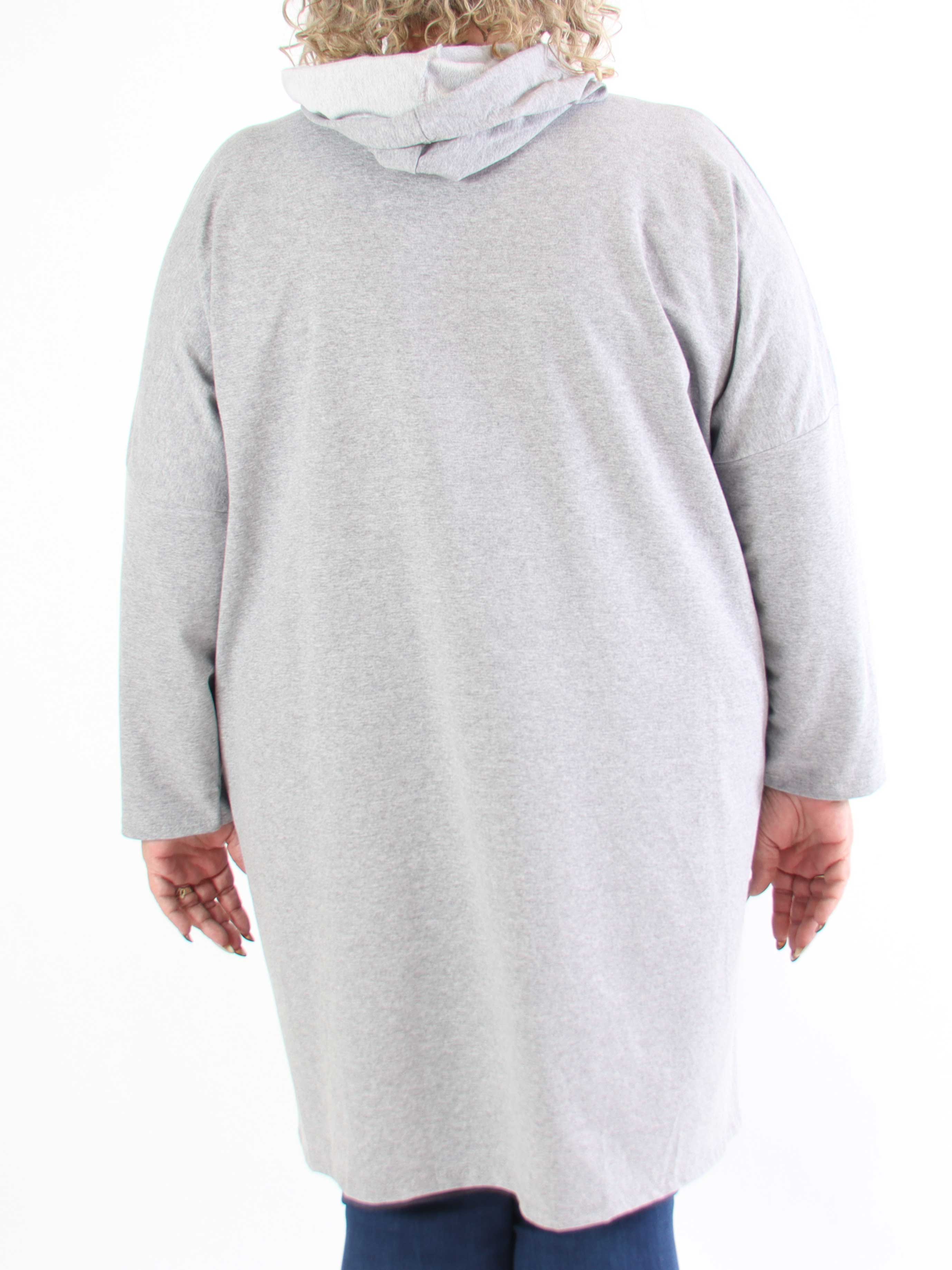 Vogue Hoodie - Hoodieklänning i plus size med mock neck